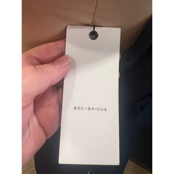 Bec & Bridge Long Sleeved Reversible Mini Dress Navy bodycon date night backless - Picture 8 of 11